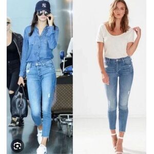 MOTHER the stunner ankle fray in graffiti girl- distressed Sz 26, $286 G29